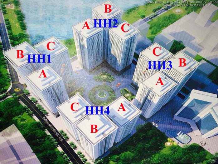sơ đồ tòa nhà chung cư HH2 Linh Đàm