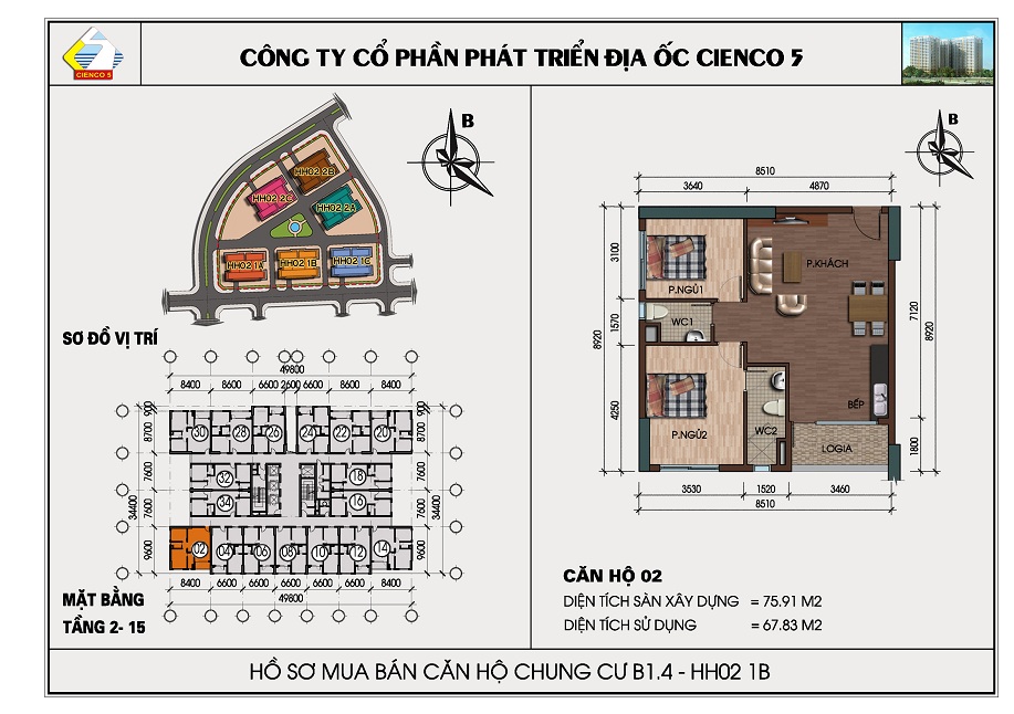 SƠ ĐỒ CHUNG CƯ B1.4 HH02-1B THANH HÀ