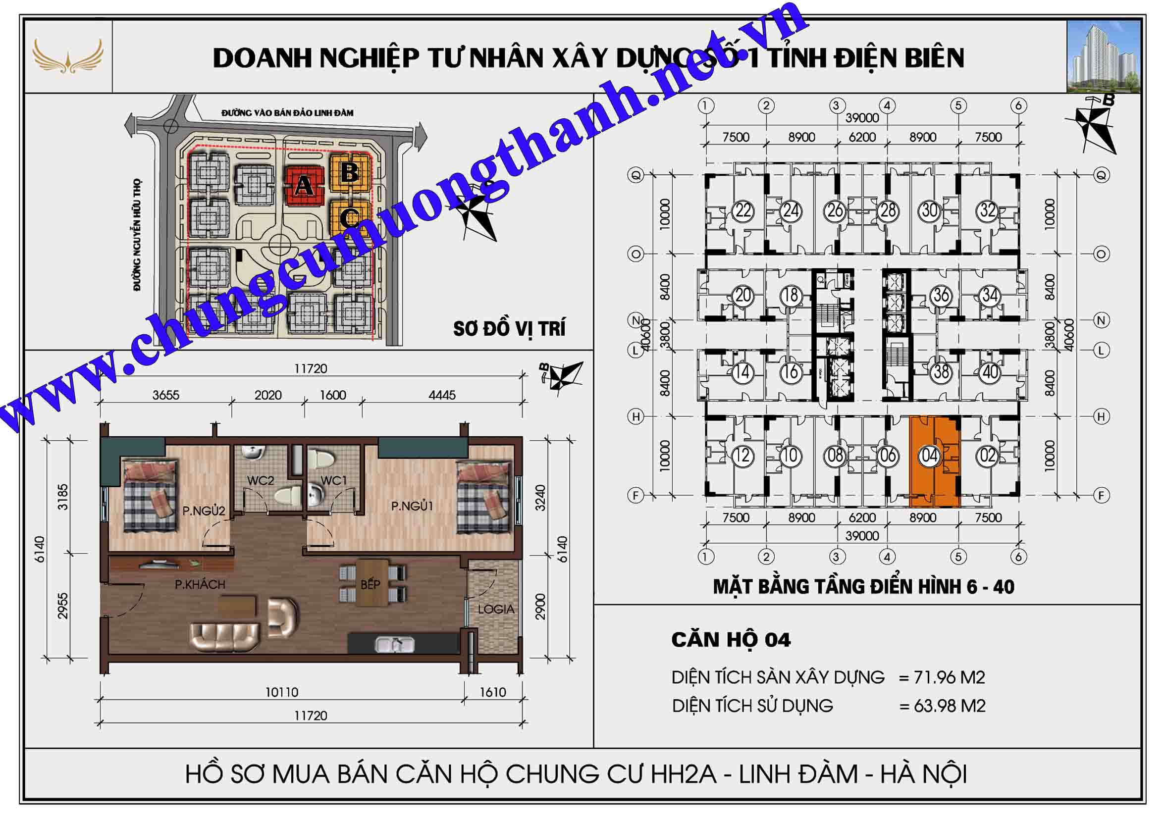 SƠ ĐỒ CHUNG CƯ HH2A LINH ĐÀM