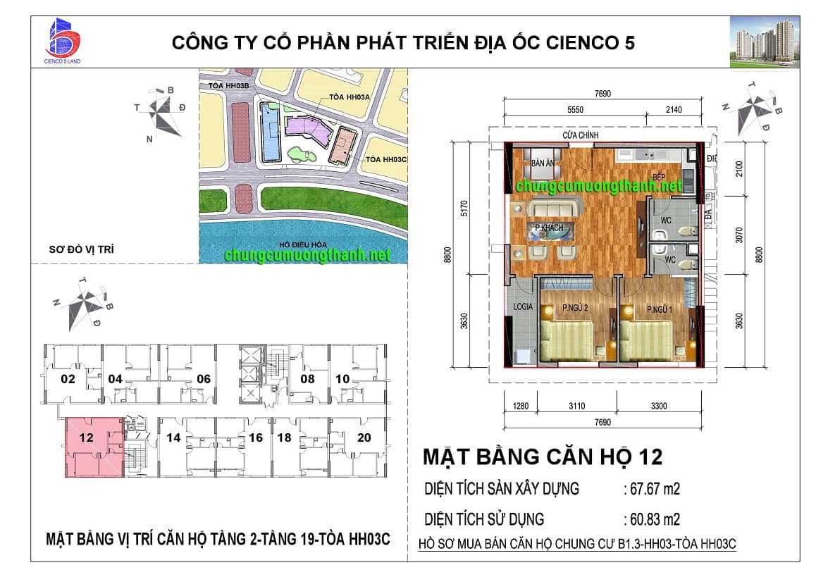 SƠ ĐỒ CHUNG CƯ B1.3 HH03C THANH HÀ
