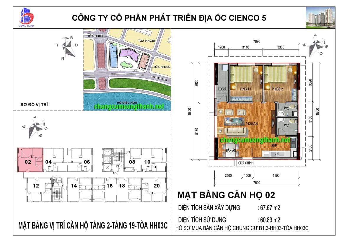 SƠ ĐỒ CHUNG CƯ B1.3 HH03C THANH HÀ